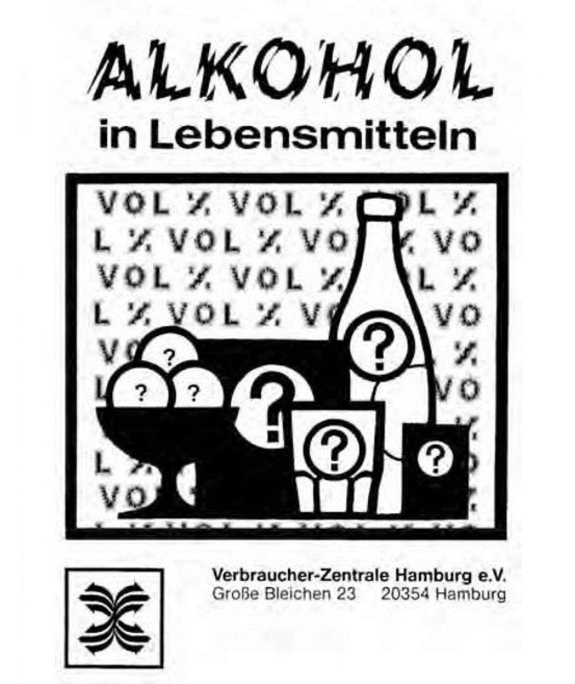 Broschüre "Alkohol in Lebensmitteln" von der Verbraucher-Zentrale (1985)
