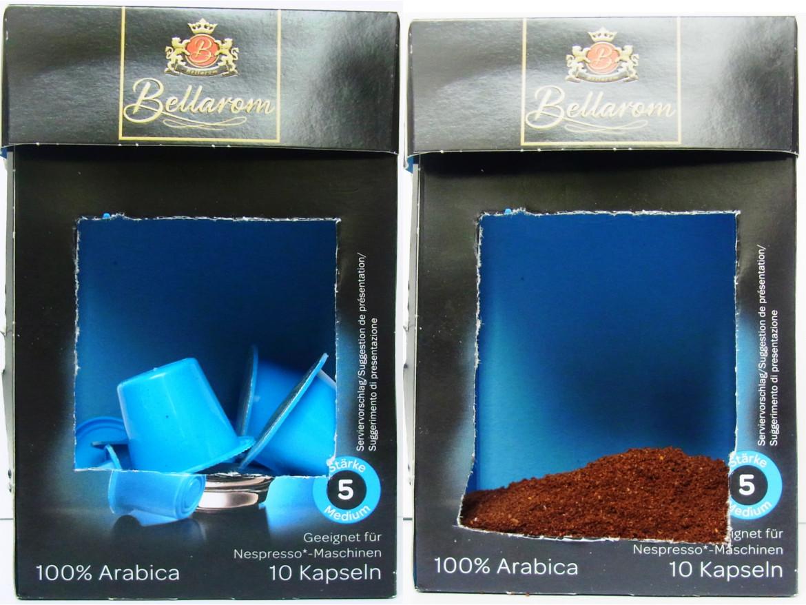 Innensicht des Bellarom Kapselkaffees "Azzurro" von Lidl