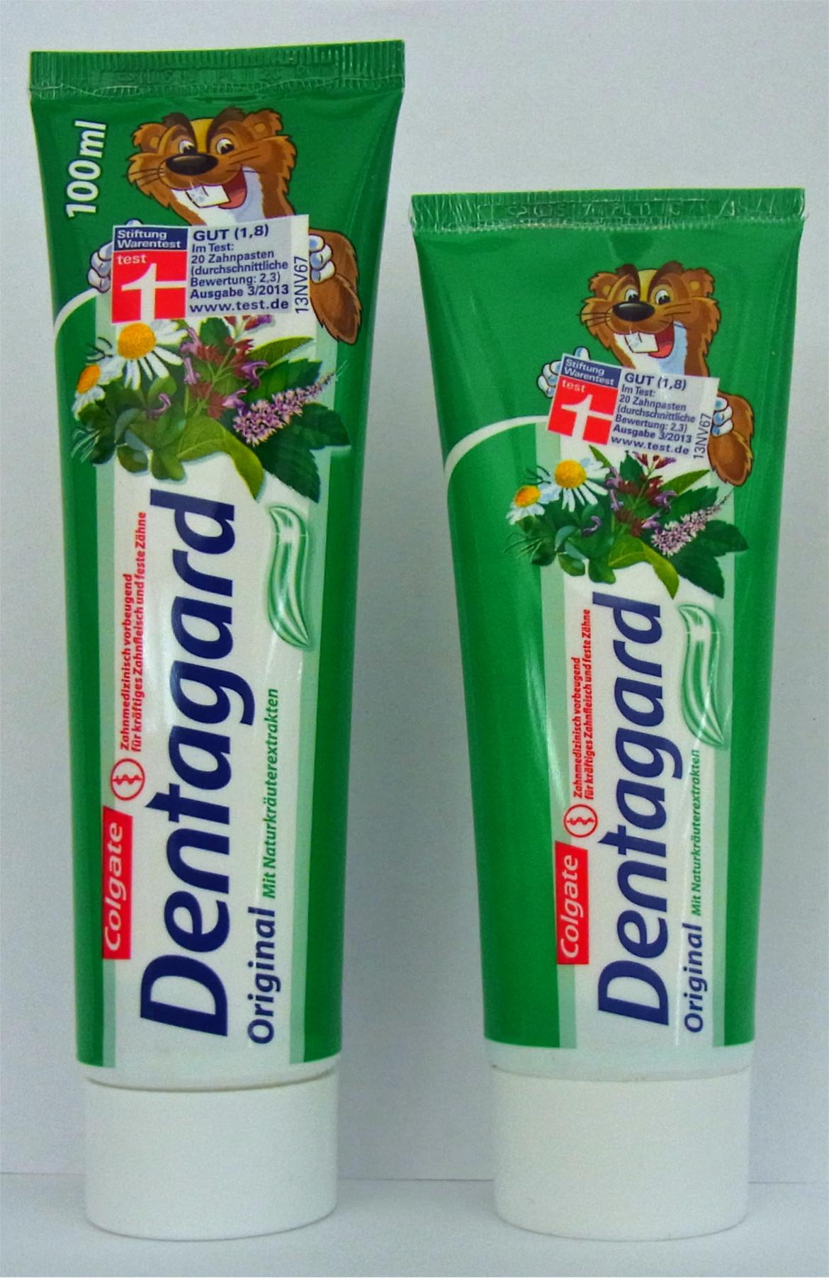 Colgate Dentagard in verschiedenen Verpackungsgrößen