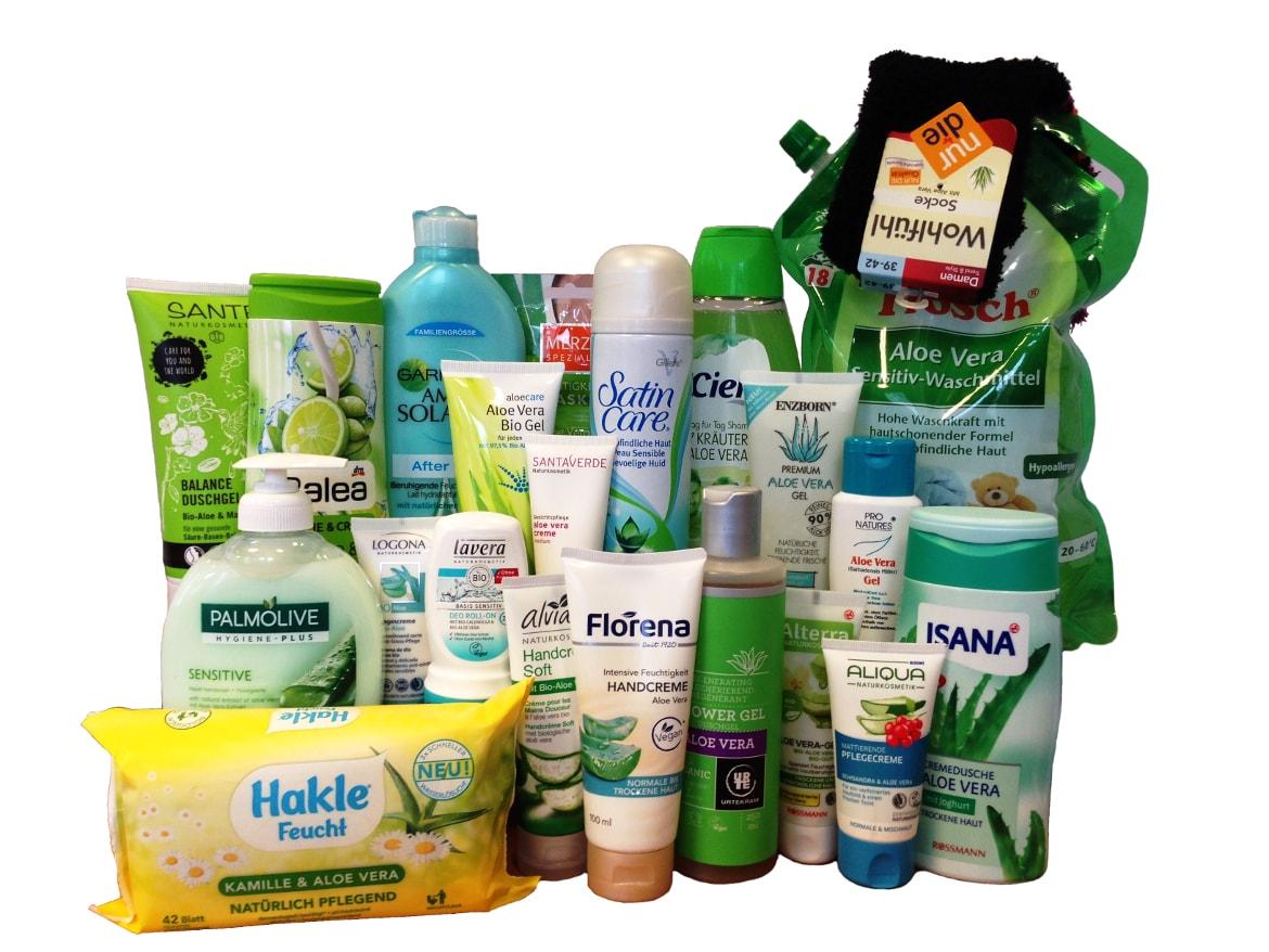 Übersicht von Produkten mit Aloe Vera