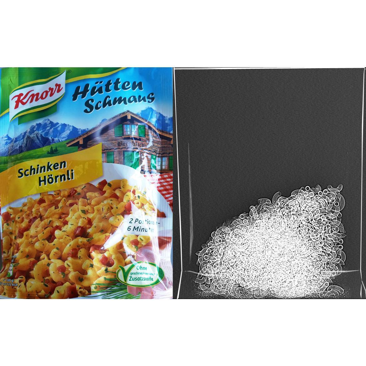 Luftpackungen: Knorr Hüttenschmaus mit Röntgenbild