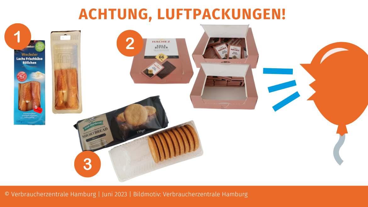 Aktuelle Beispiele von Luftpackungen (Juni 2023)