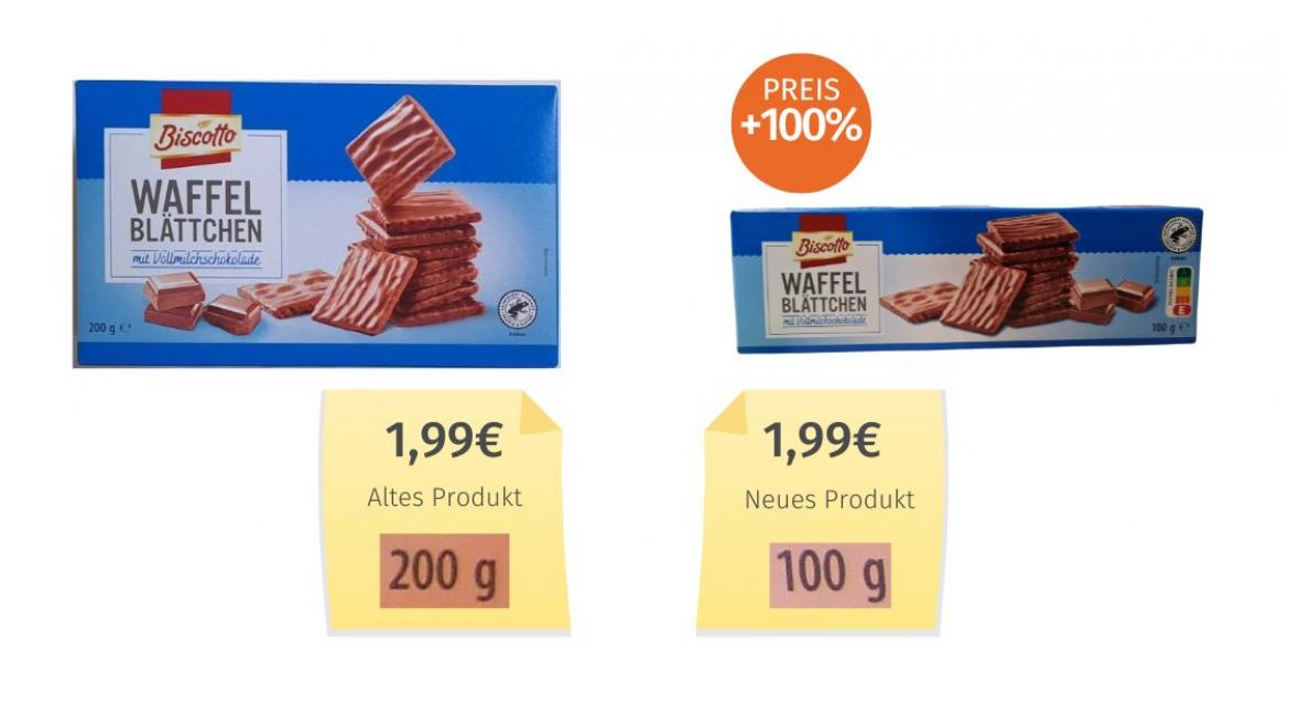 Biscotto Waffelblättchen Vollmilch (2024) Alt-Neu-Vergleich