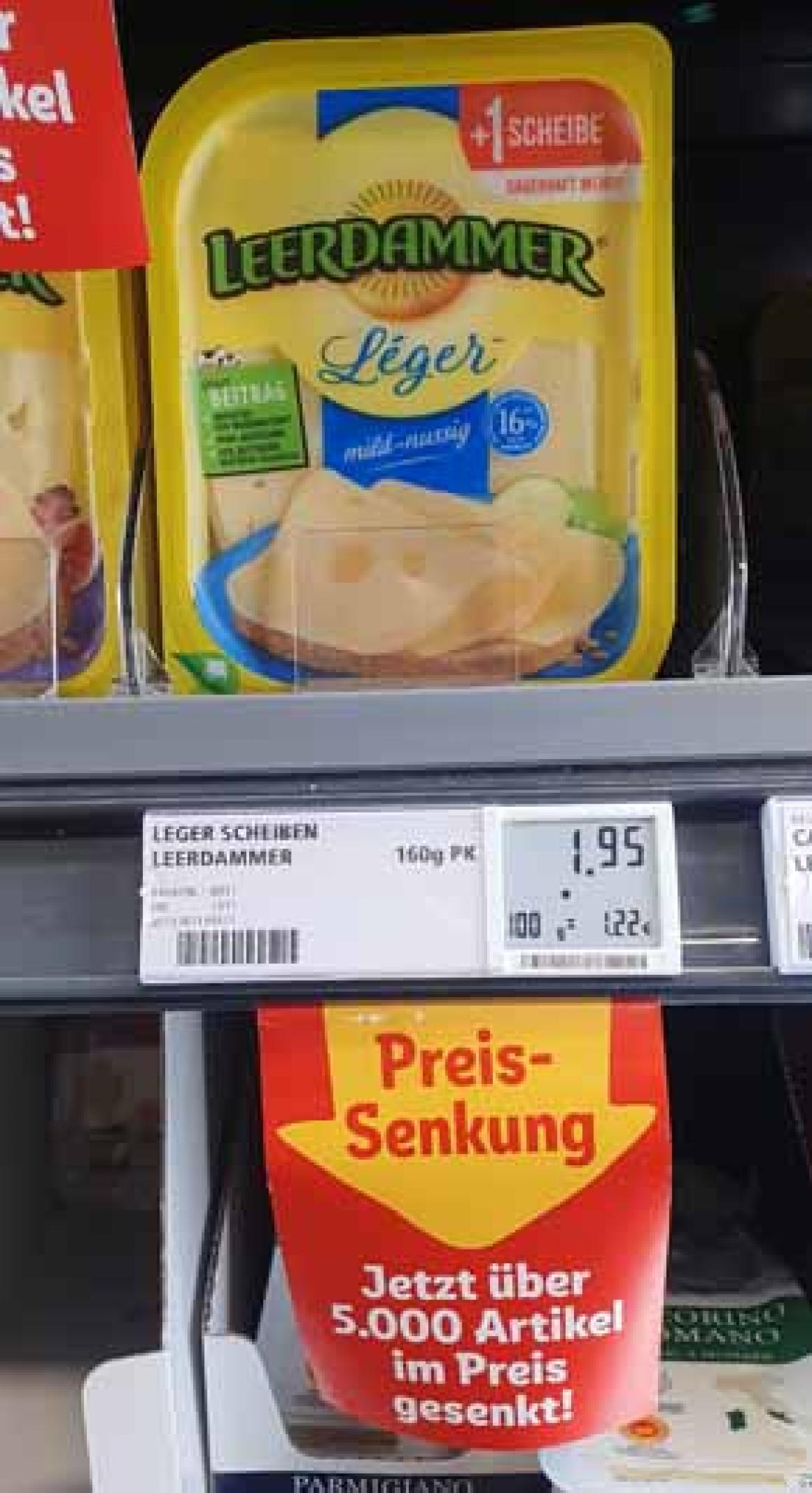 Mogelpackung: Leerdammer von Bel mit irreführender Werbung bei Rewe (2020)