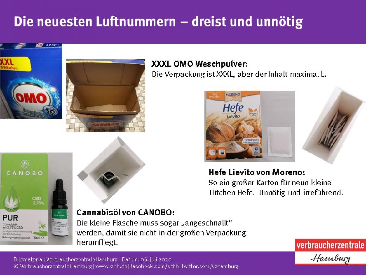 Luftpackungen: Aktuelle Beispiele (Juli 2020)