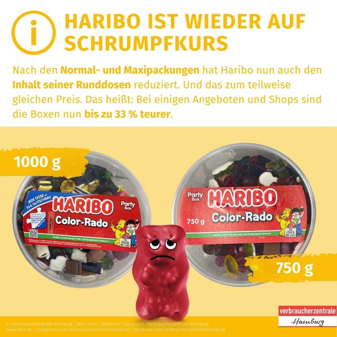 Mogelpackung: Haribo Runddose im Angebot