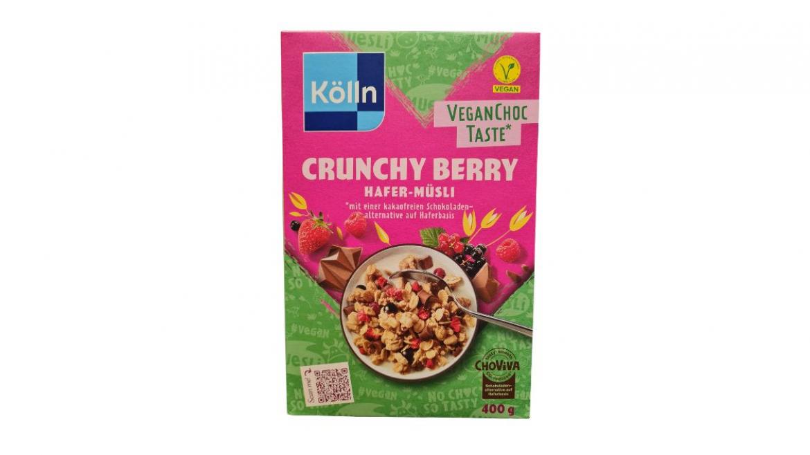 Schokoalternative Chovivia in Crunchy Berry Müsli von Kölln