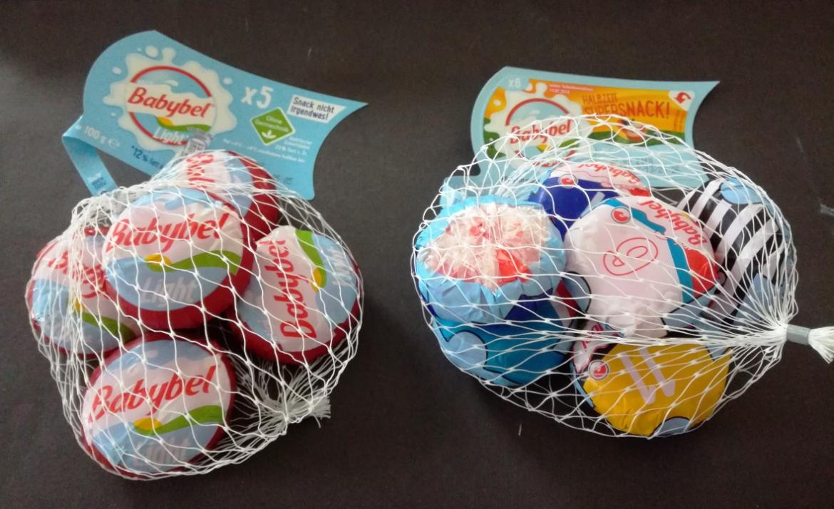 Mini Babybel Light: Alte und neue Packung im Vergleich, 5 statt wie bisher 6 Käsekugeln