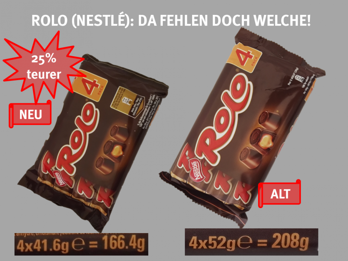 Alte und neue Packung von Rolo im Vergleich