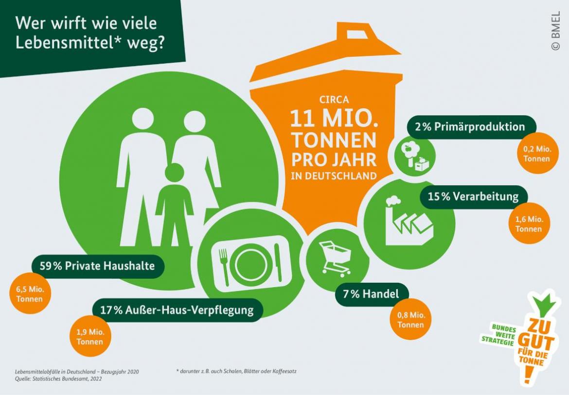 Übersicht: Welche Lebenmsittel werden im Haushat weggeworfen?