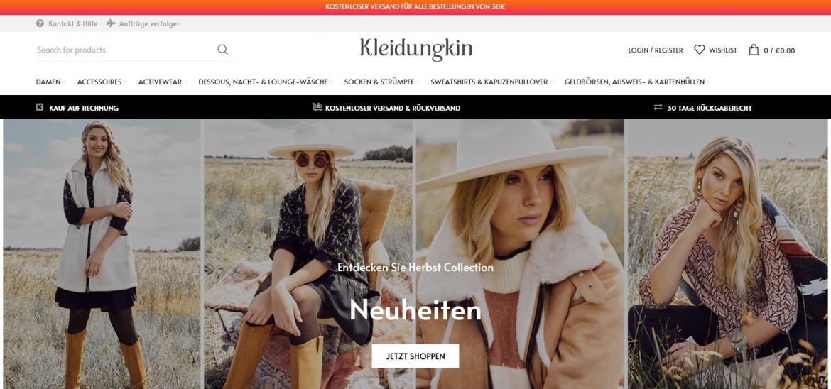 Fake-Shop: kleidungskin.de (2023)
