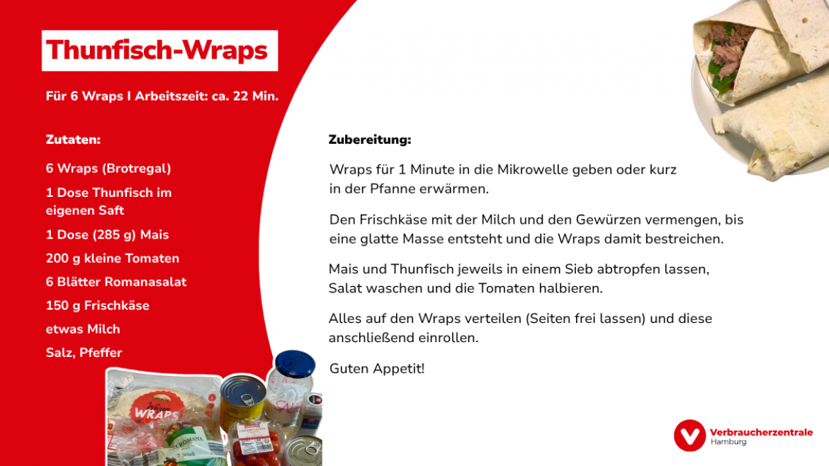 Marktcheck Selbstgekocht vs. Fertiggericht Rezept Thunfisch Wraps