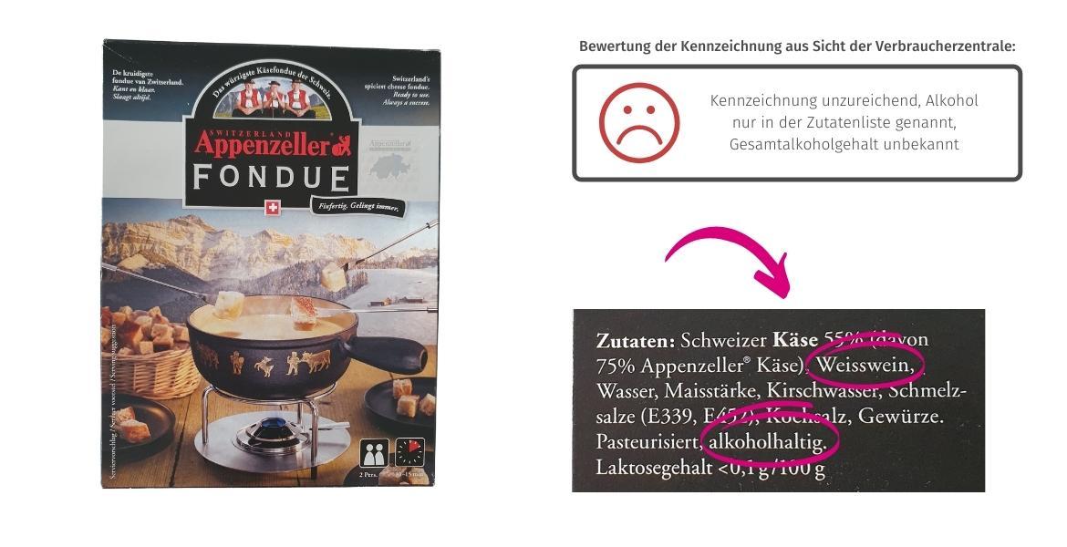 Alkohol in Lebensmitteln: Appenzeller Fondue (2021)