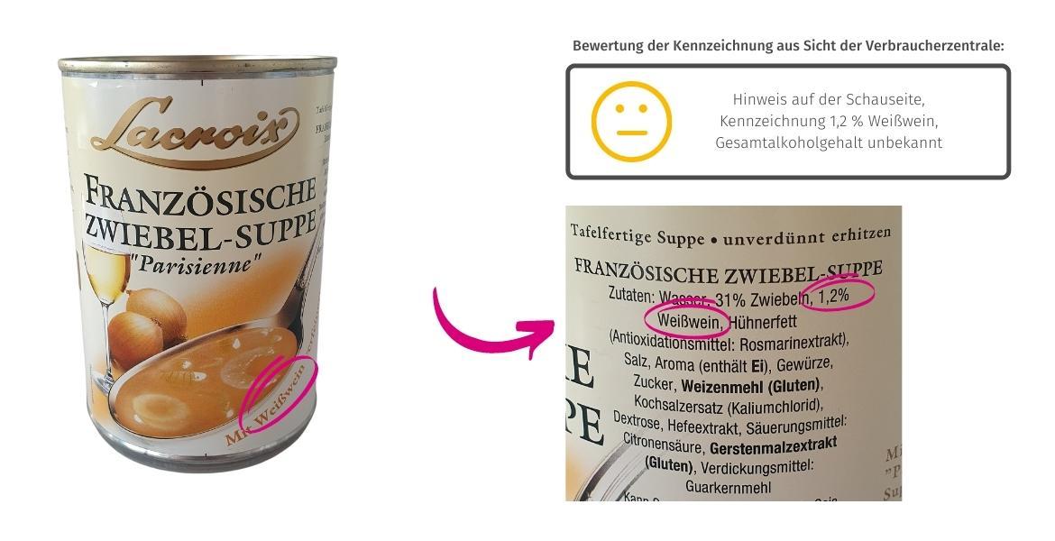 Alkohol in Lebensmitteln: Lacroix Zwiebelsuppe (2021)