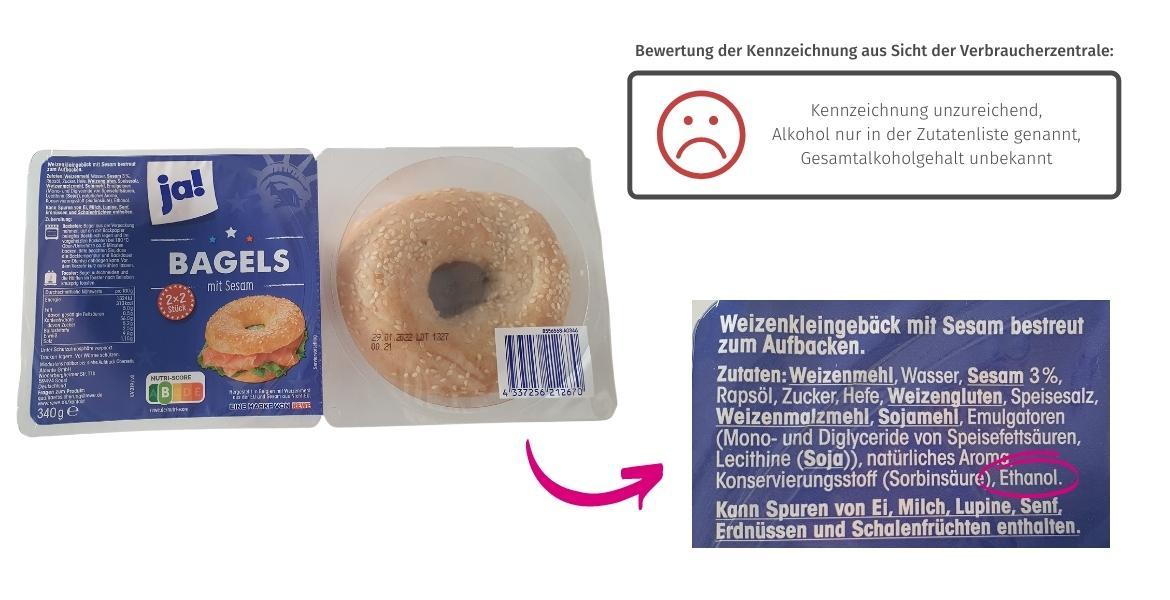 Alkohol in Lebensmitteln: Ja Bagels (2021)