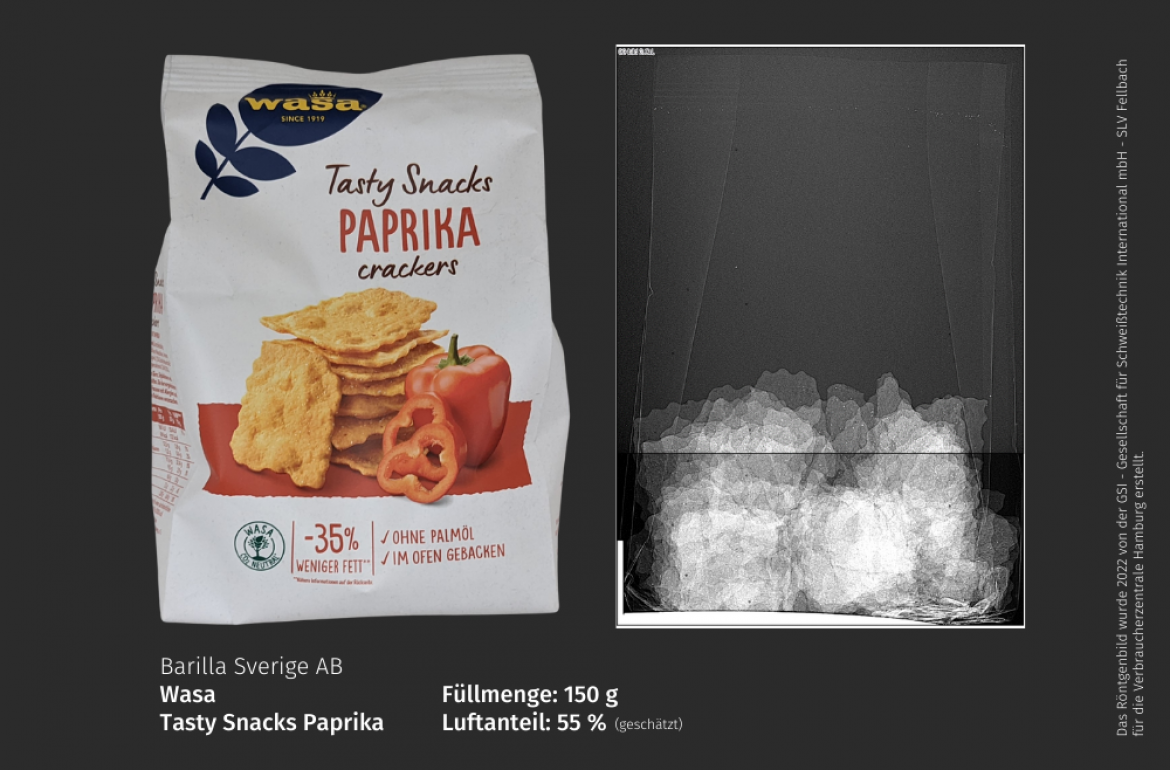 Röntgenbild Luftpackung 2022 Wasa Paprika Cracker