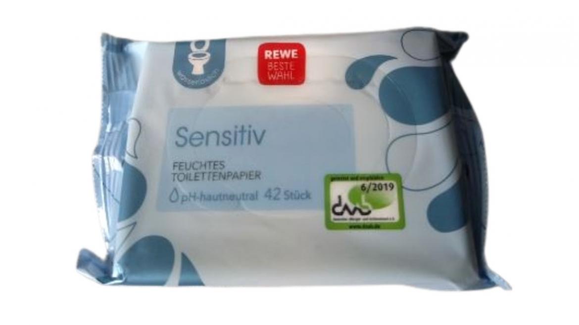 Mogelpackung: Rewe beste Wahl feuchtes Toilettenpapier (2020)