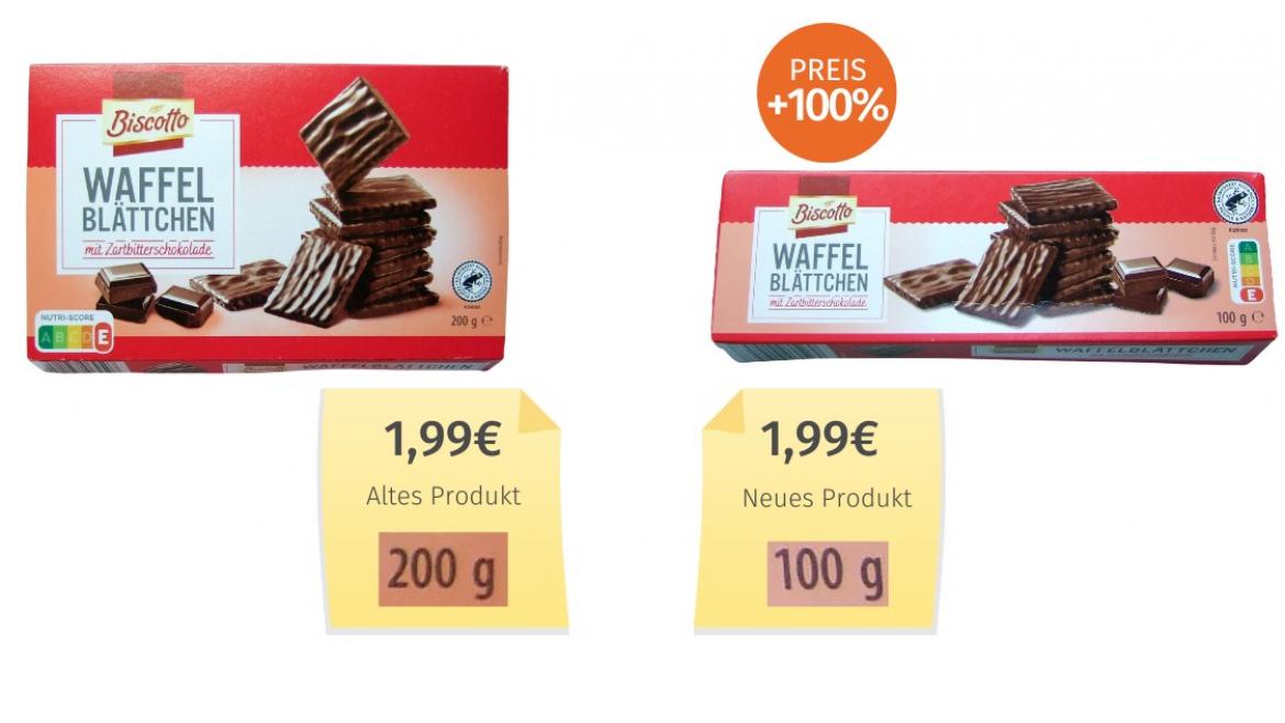 Biscotto Waffelblättchen mit Zartbitterschokolade (2024) Alt-Neu-Vergleich