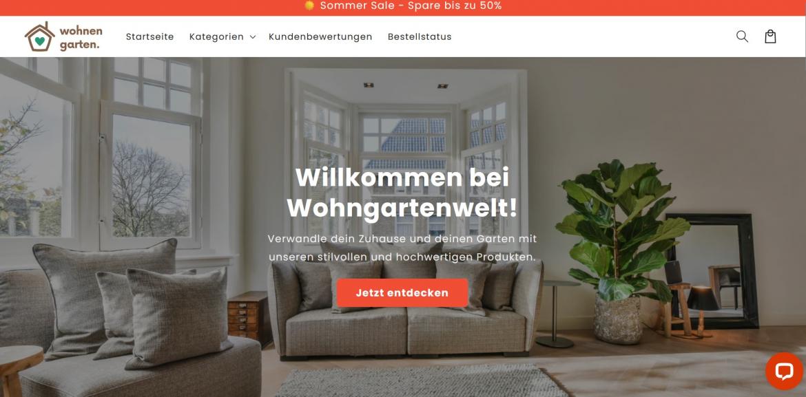 China-Shop: wohngartenwelt.de (2025)