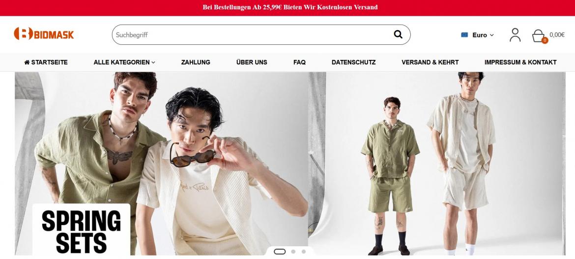 Fake-Shop: bidmask.com (2025)