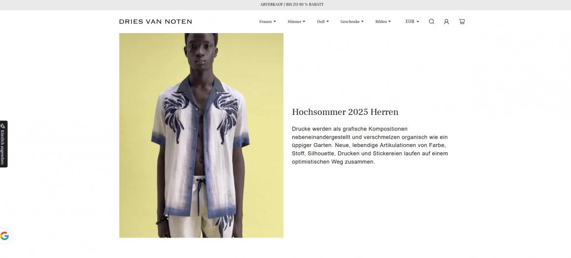 Fake-Shop: driesvannoten-outlet.top (2025)