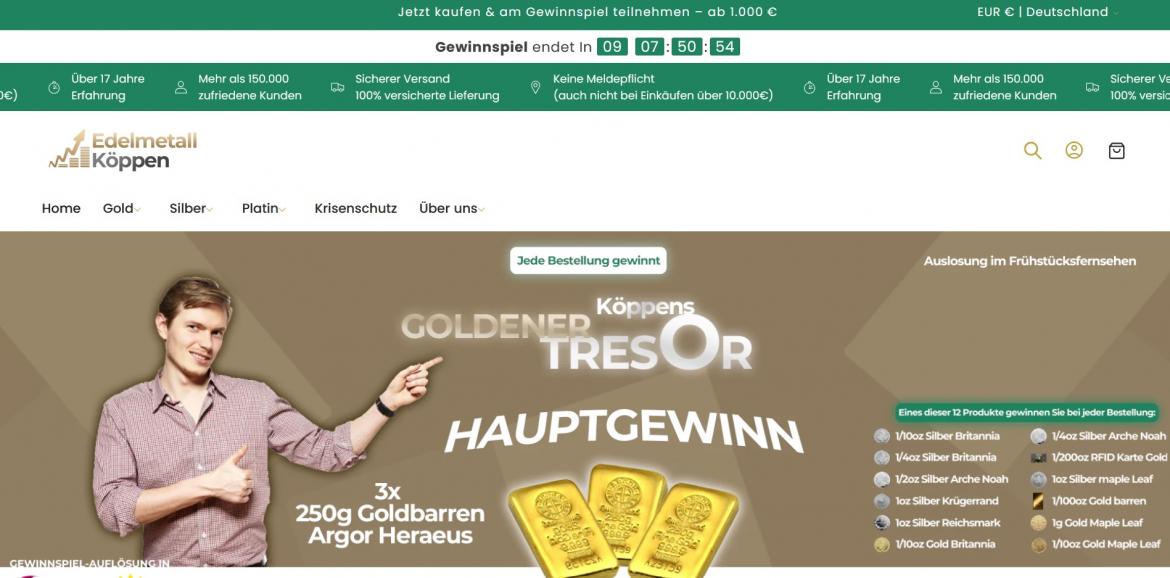 Fake-Shop: edelmetall-koeppen.de (2025)