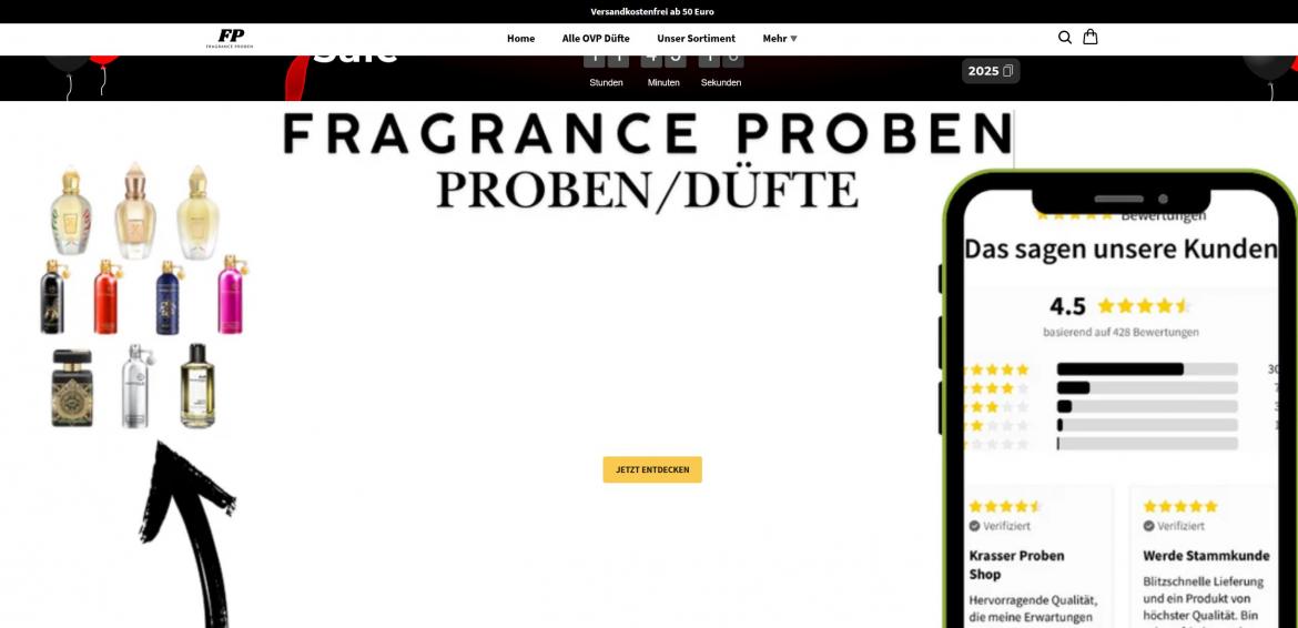 Fake-Shop: fragranceproben.com (2025)