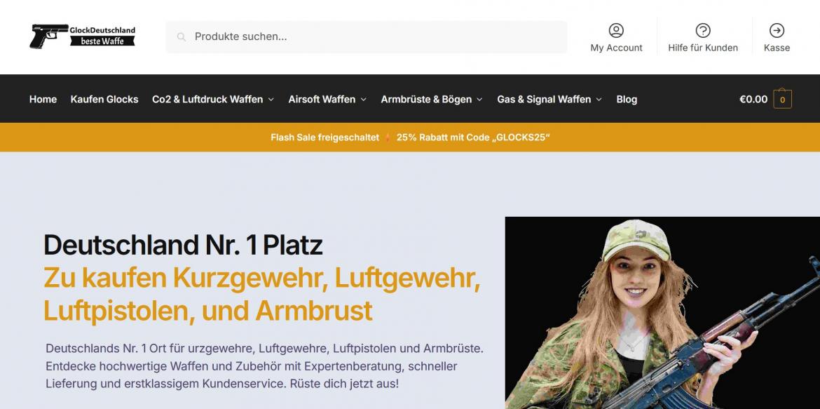 Fake-Shop: glockdeutschland.eu (2025)