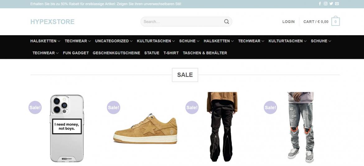 Fake-Shop: hypexstore.shop (2024)