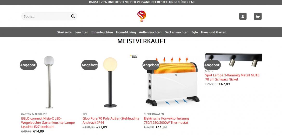 Fake-Shop: latestlamp-shop.com (2025)