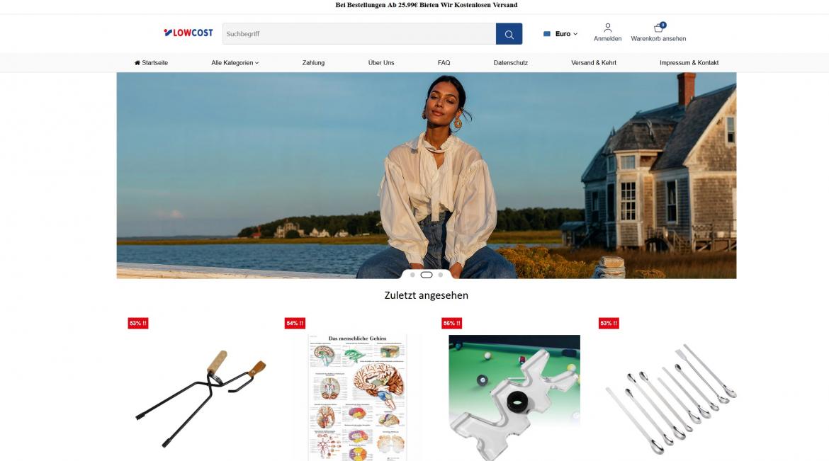Fake-Shop: lowcostlustermart.com (2025)