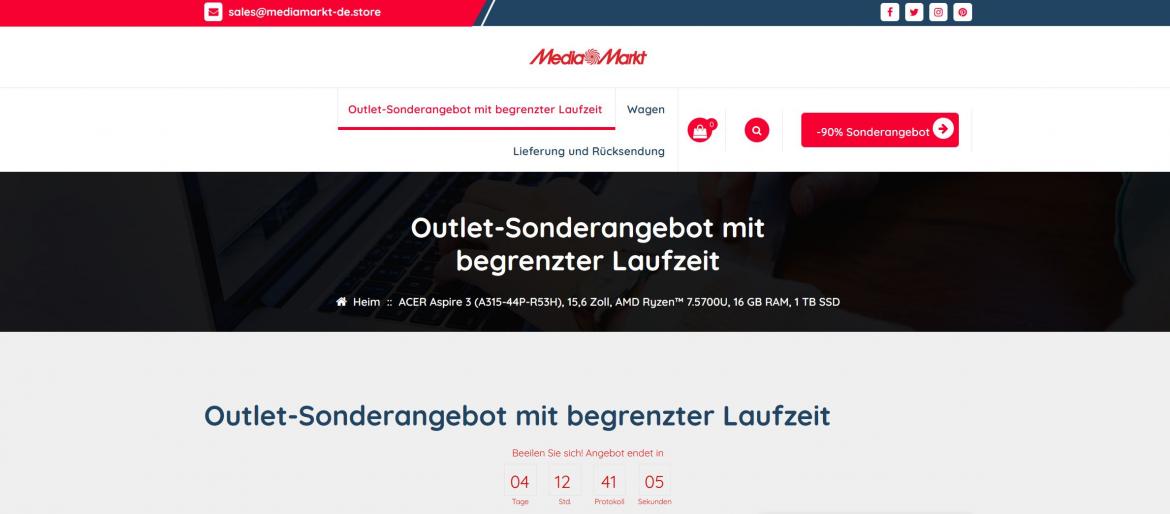 Fake-Shop: mediamarkt-de.store (2024)