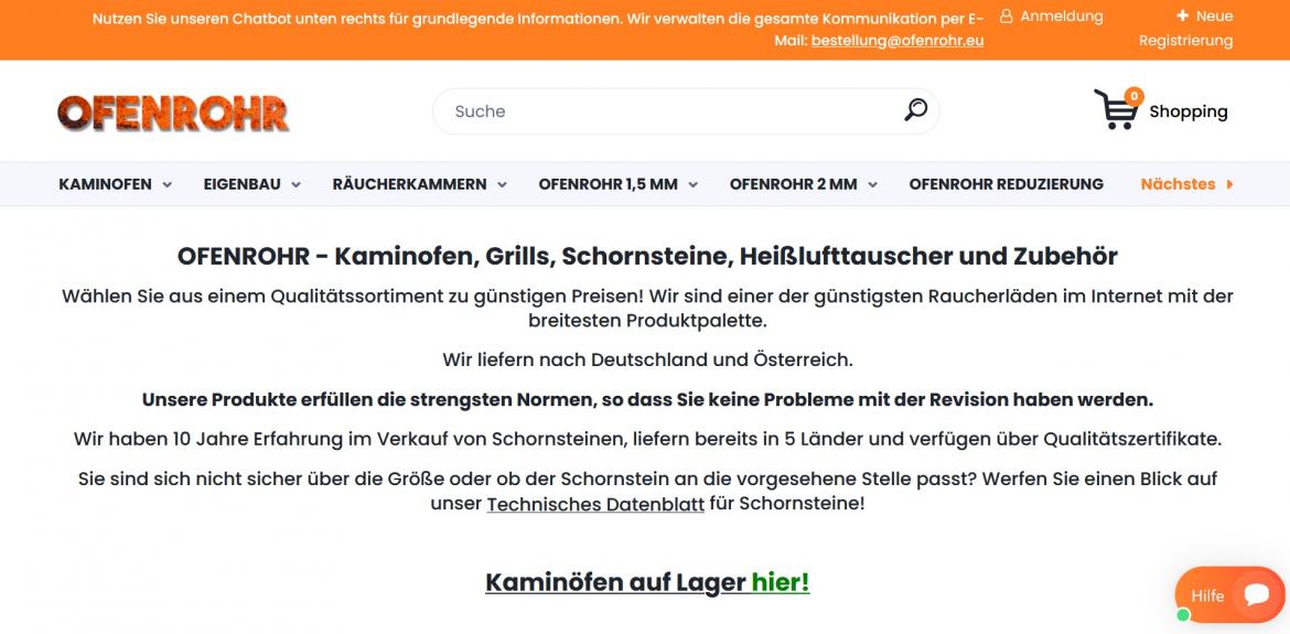 Fake-Shop: ofenrohr.eu (2025)