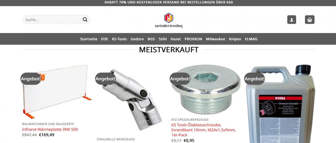 Fake-Shop: partsdeviceshop.com (2025)