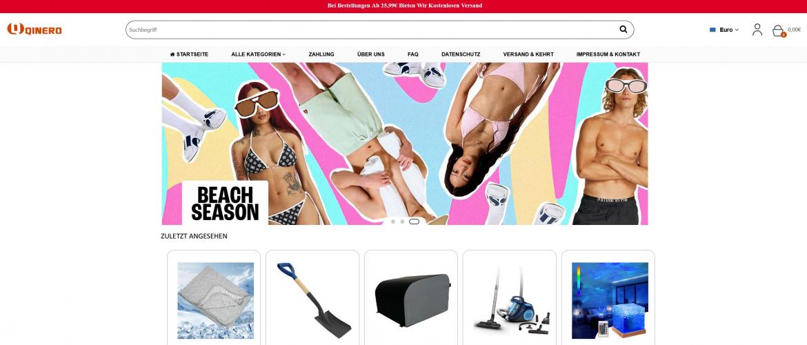 Fake-Shop: qinero.com (2025)