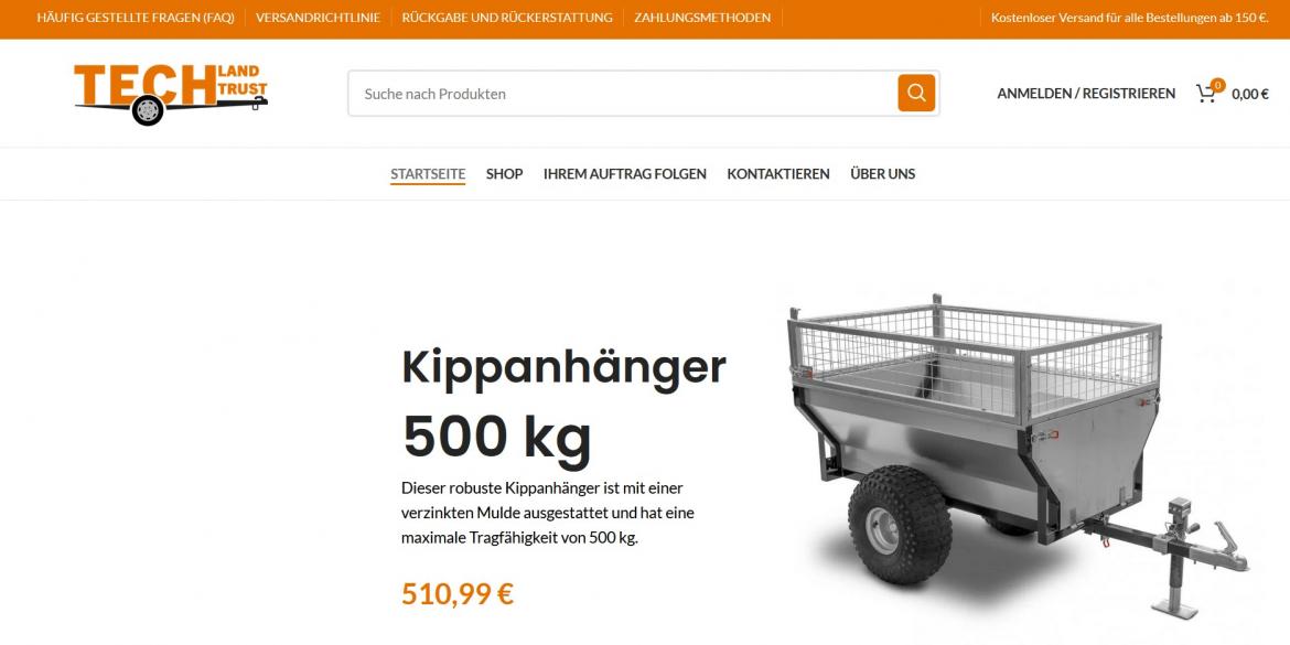 Fake-Shop: techlandtrust.com (2025)