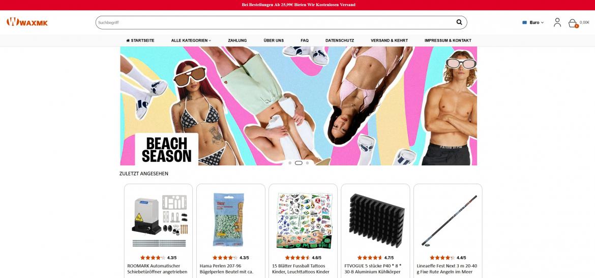 Fake-Shop: waxmk.com (2025)