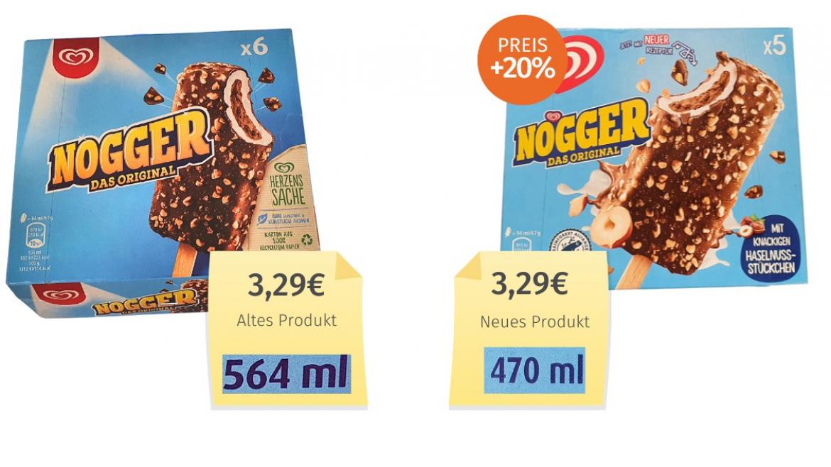 Langnese Nogger (2023) Alt-Neu-Vergleich