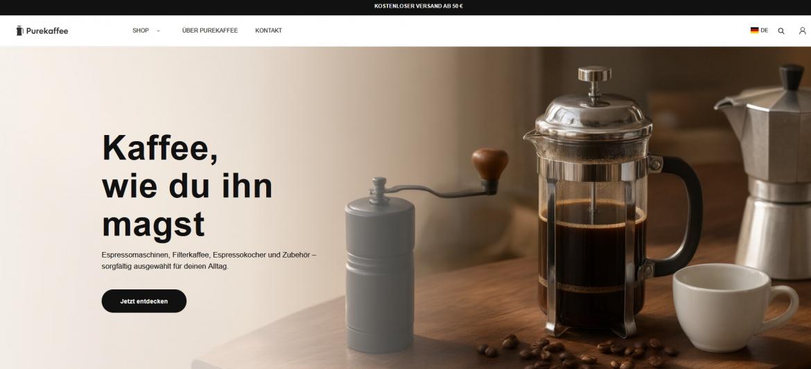 Fake-Shop: purekaffee.com (2026)
