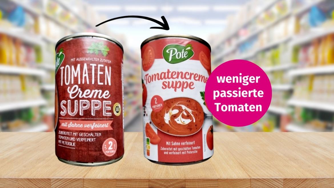 Poté Tomatencremesuppe Skimpflation