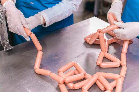 Produktion von Würstchen