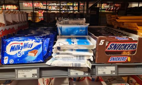Milky Way von Mars im Supermarktregal