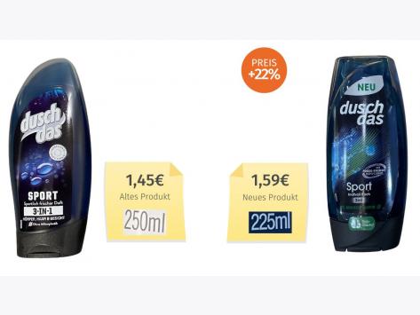 Duschdas: Vergleich alt-neu-250g-225g