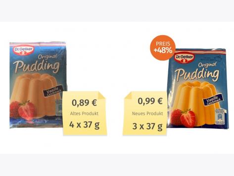 Dr. Oetker Original Pudding Vanille-Geschmack (2022) Alt-Neu-Vergleich