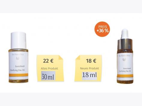 Mogelpackung: Dr. Hauschka Gesichtsöl (2020) Alt-Neu-Vergleich