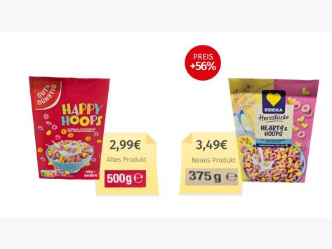 Mogelpackung: Edeka Herzstücke Hearts & Hoops (2026) Alt-Neu-Vergleich