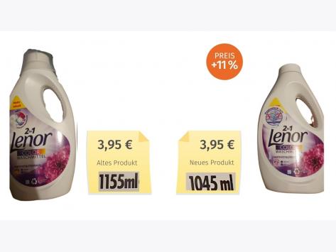 Mogelpackung: Lenor Color (2021) Alt-Neu-Vergleich