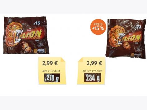Mogelpackung: Lion Mini (2021) Alt-Neu-Vergleich