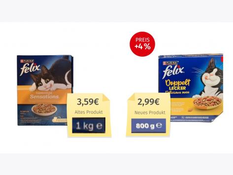 Mogelpackung: Purina Felix Doppel Lecker Huhn & Truthahn (2026) Alt-Neu-Vergleich
