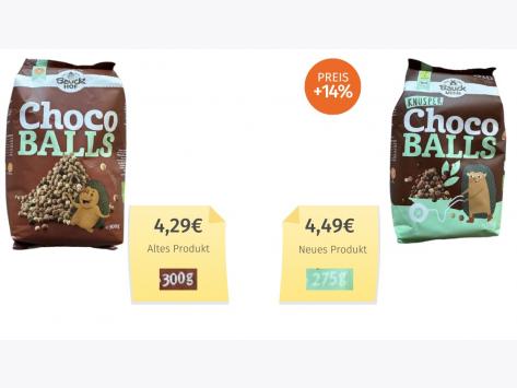 Bauck Mühle Choco Balls (2024) Alt-Neu-Vergleich